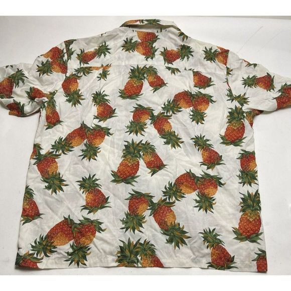 Paradise Found Mens Size XL Pineapple All Over Print Vintage Hawaiian Shirt - Picture 5 of 6